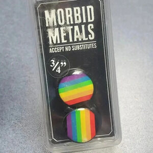 Morbid Metals Acrylic Rainbow Ear Plugs Gauges 3/4"
